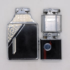 2 Ronson Lighters 1 Cigarette Case