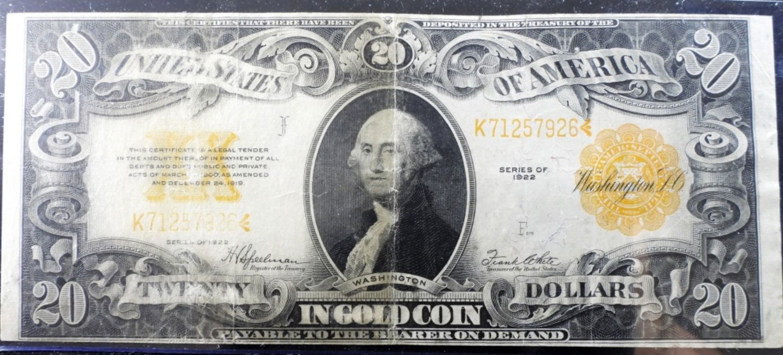1922 Series $20 Washington D.C. Obsolete (1 of 2)