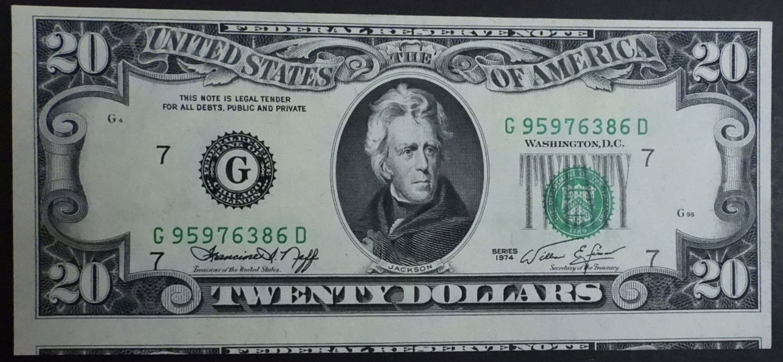 1974 Cutting Error $20 Bill (1 of 2)