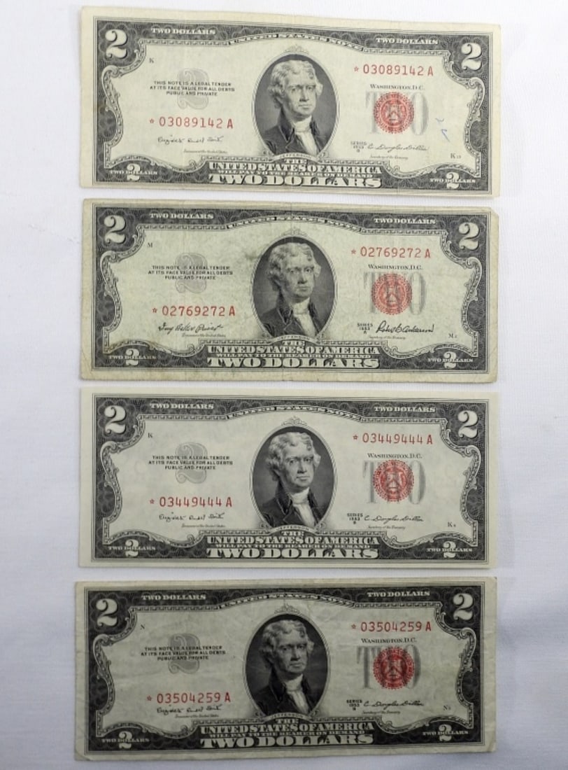 (4) Star Notes - 1953 $2 Bills (1 of 2)
