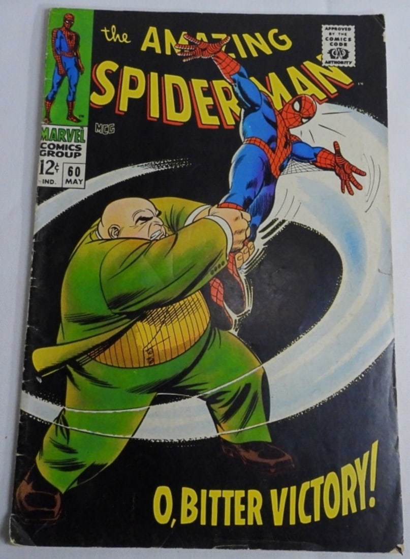 Marvel The Amazing Spiderman: # 60, O, Bitter Victory, Grade F 6.0, Iconic Cover Art by John Romita Sr., 5th Appearance of the Kingpin