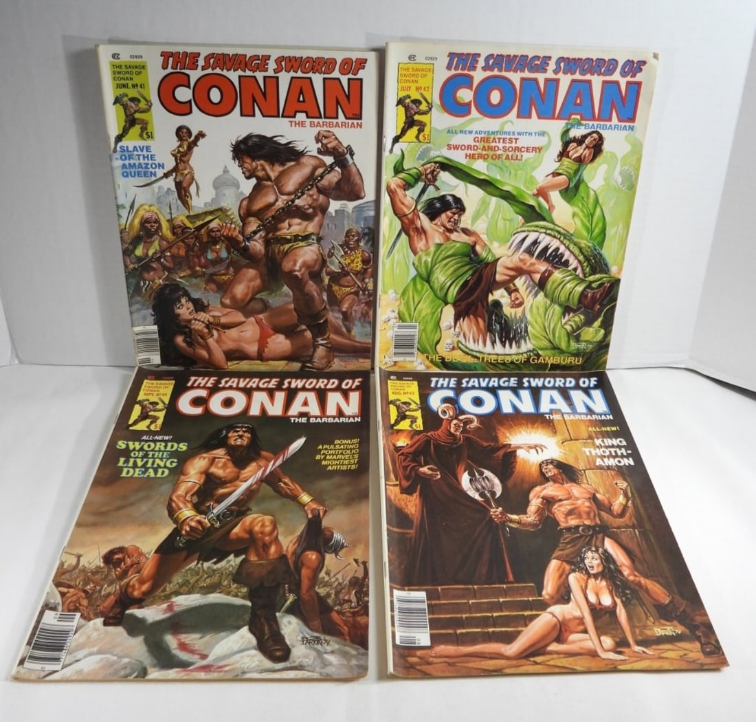(4) The Savage Sword Of Conan The Barbarian: VG/ MINT #s 41,42,43,44