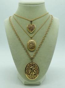 3 Gold Tone Lockets