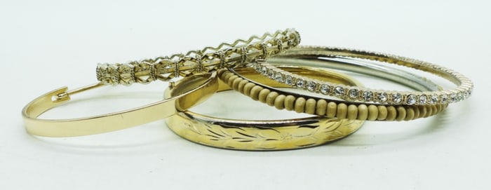 5 Gold-toned Bangles