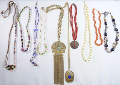 Variety Of 10 Colorful Necklaces