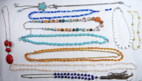Variety Of 10 Colorful Necklaces
