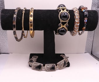 7 Black Enamal Bracelets