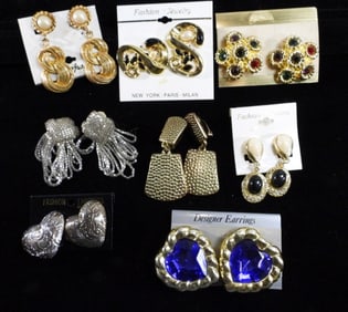 8 Pair of Clip-On Earrings