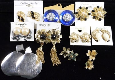 10 Pair Of Clip-On Earrings