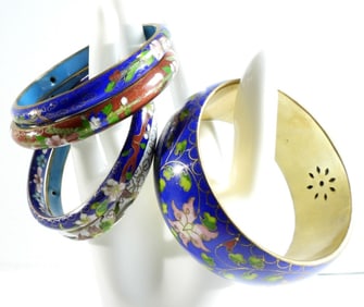 5 Cloisonne Bangle Bracelets