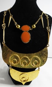 2 Gold Tone Necklaces