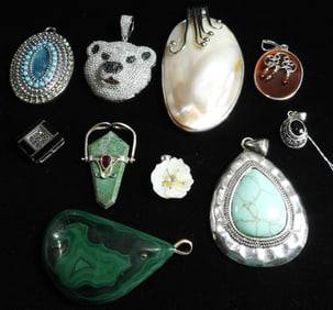 10 Mixed Lot Of Pendants