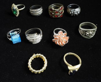 10 Mixed Lot Of Rings