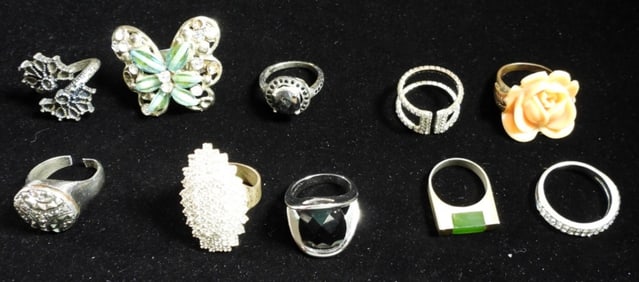 10 Mixed Lot Of Rings