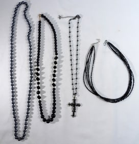 4 Black Necklaces