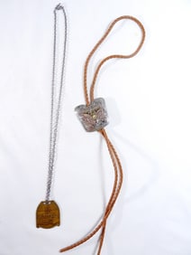 1 Bolo Tie And 1 Necklace Set
