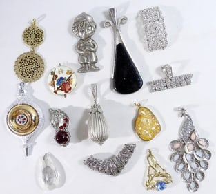 13 Large Miscellaneous Necklace Charms