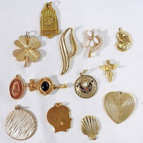 13 Miscellaneous Gold Necklaces