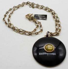 Black And Gold-Tone Necklace