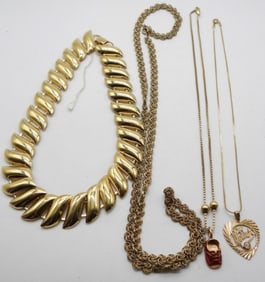 4 Gold-Tone Necklaces