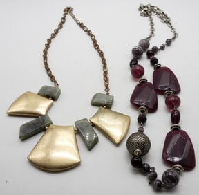 2 Necklaces Antique Style