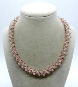 Beautiful Light Pink Beaded Necklace