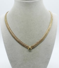 V-Shaped Gold Tone Necklace