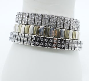 3 Silver Tone Link Bracelets