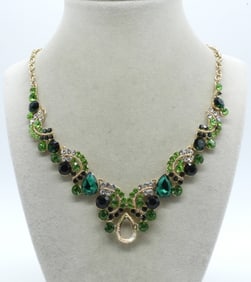 Beautiful Green Faux Gem Necklace