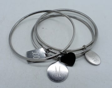 4 Stainless Steel Single Charm Bracelets
