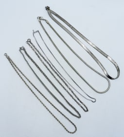 6 Silver Tone Chains
