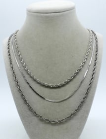 3 Silver Tone Chains