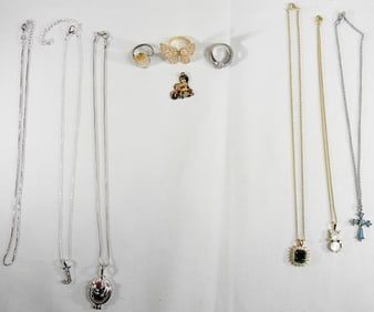6 Necklaces, 3 Rings, 1 Necklace Charm