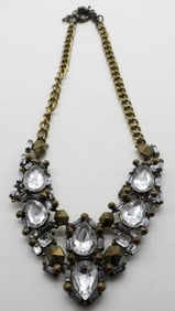 Bronze Tone and Faux Diamond Necklace