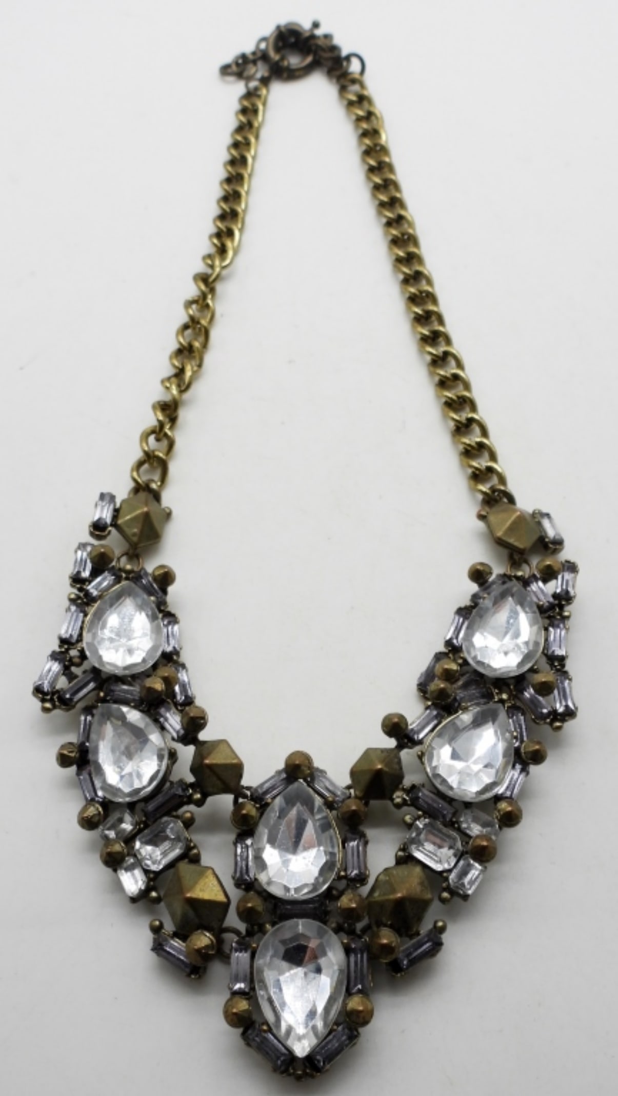 Bronze Tone and Faux Diamond Necklace: A beautiful piece