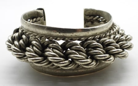 Silver Tone Rope Braid Bracelet