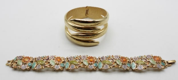2 Gold Tone Bracelets
