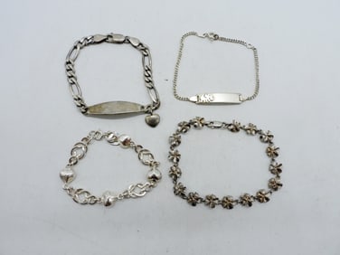 4 Sterling Bracelets - Petite