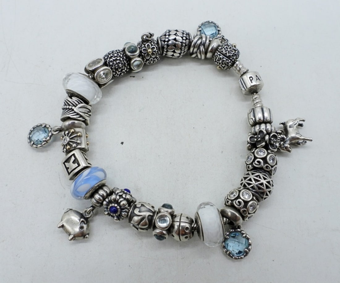 Pandora Sterling Bracelet - 27 Charms (1 of 6)