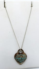 Tiffany & Co Sterling Heart & Chain