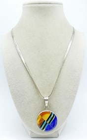Beautiful Multi-Stone Pendant 925 Chain