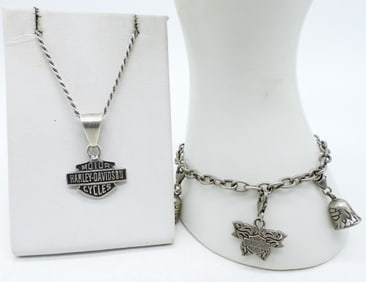 Harley Davidson 925 Bracelet & Necklace