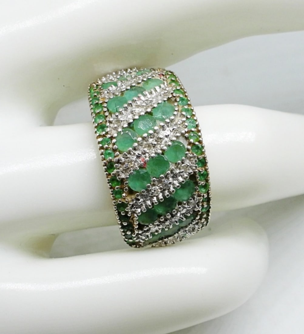 Diamond Emerald Sterling Ring (1 of 6)