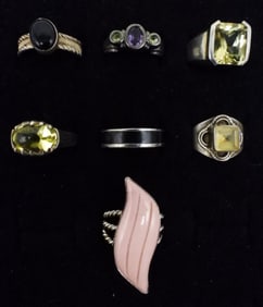 7 Sterling Fashion Gemstone Rings