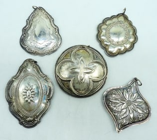 5 Towle Sterling Ornaments 1981-1985