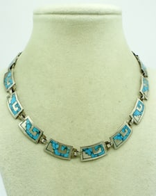 Vintage Taxco Sterling Turquoise Necklace