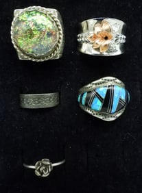 5 Sterling Fashion Rings