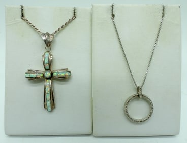 Opal Sterling Cross Necklace & More
