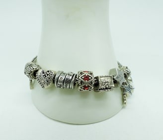 Troll Bead Bracelet with 10 Charms 925