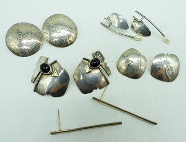 5 Pair Unique Sterling Pierced Earrings